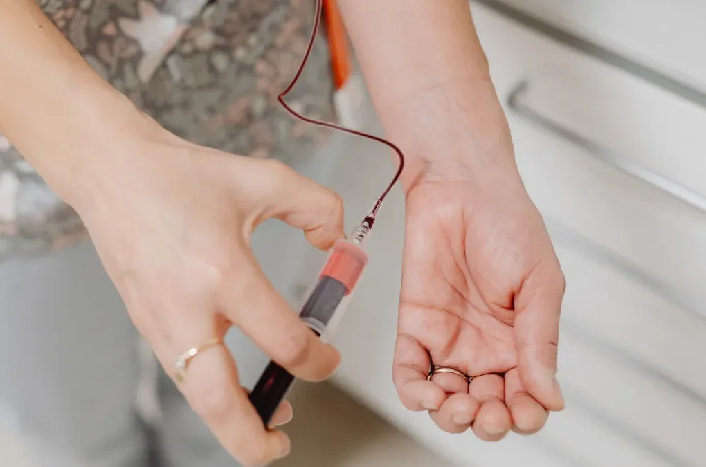 Blood draw from a person's arm