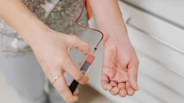 Blood draw from a person's arm