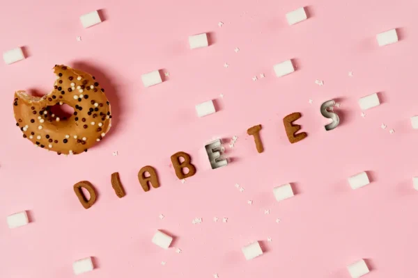 Understanding the Link Between Gestational Diabetes and Obesity — Donut and Sugar Cubes with Diabetes Theme