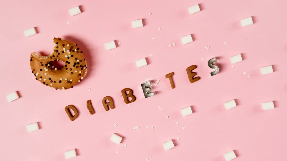 Understanding the Link Between Gestational Diabetes and Obesity — Donut and Sugar Cubes with Diabetes Theme
